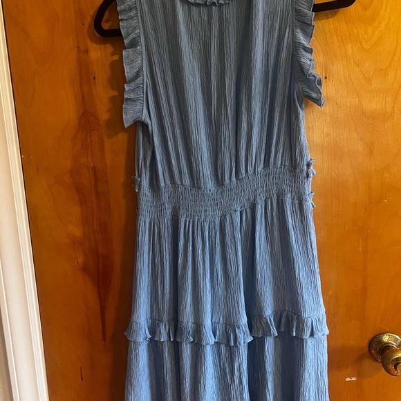 Blue Ruffle Mini Dress - Picture 6 of 6